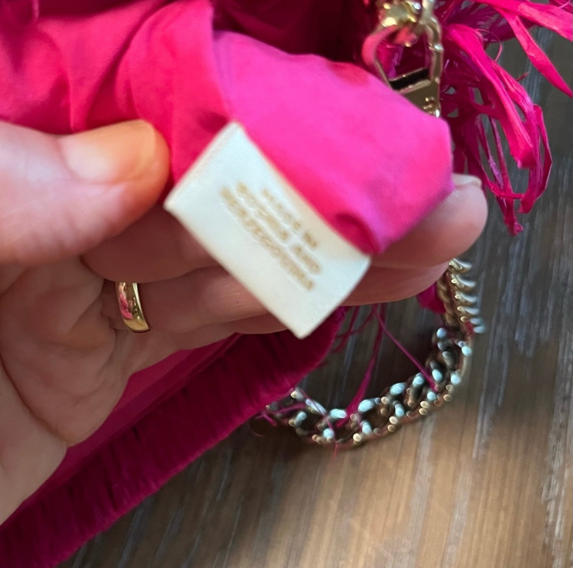 Kate Spade ♠️ Bohemian Rafia Clutch Handbag, Magenta