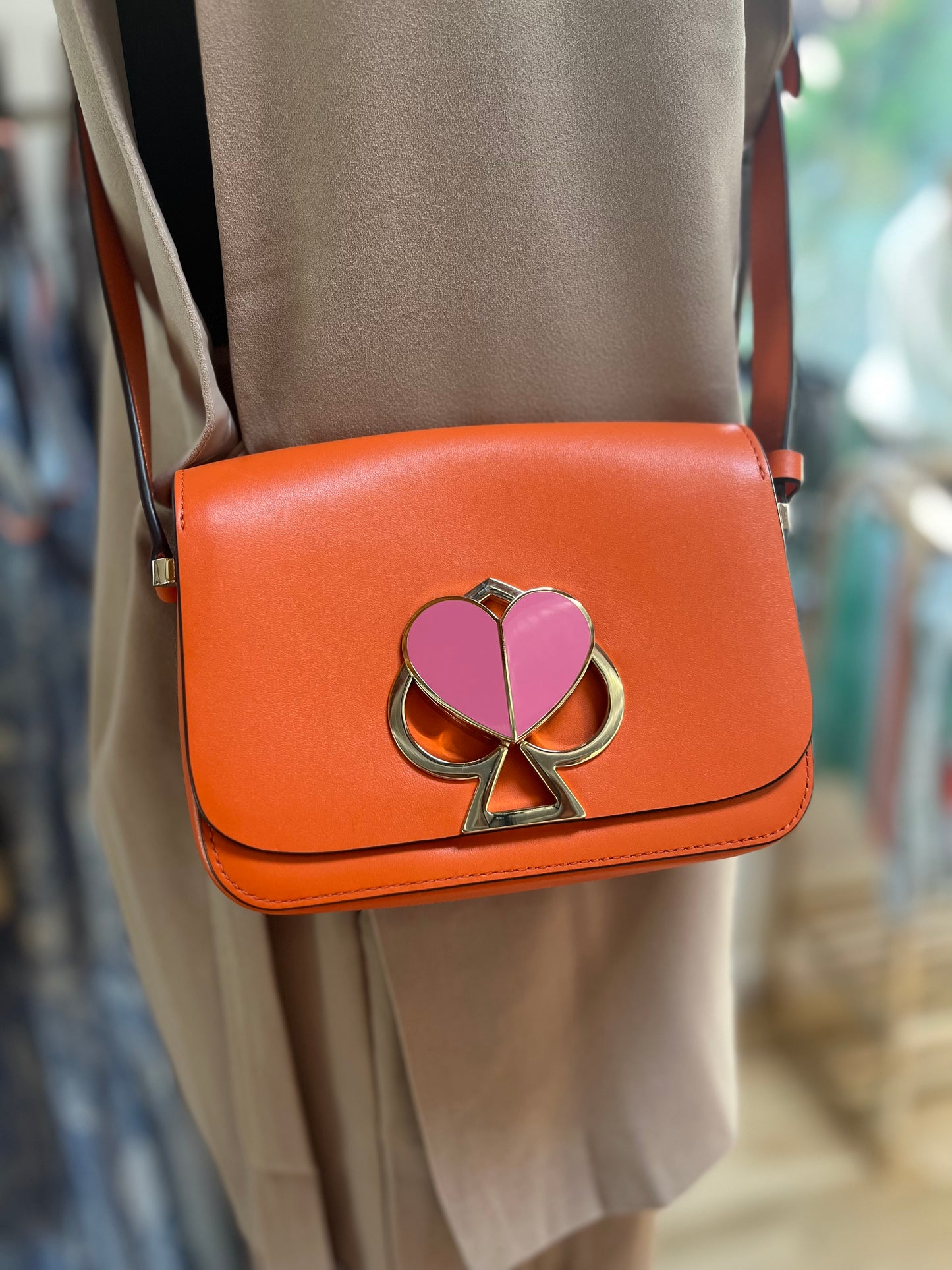 Kate Spade ♠️ Nicola Twist Lock Crossbody, Orange