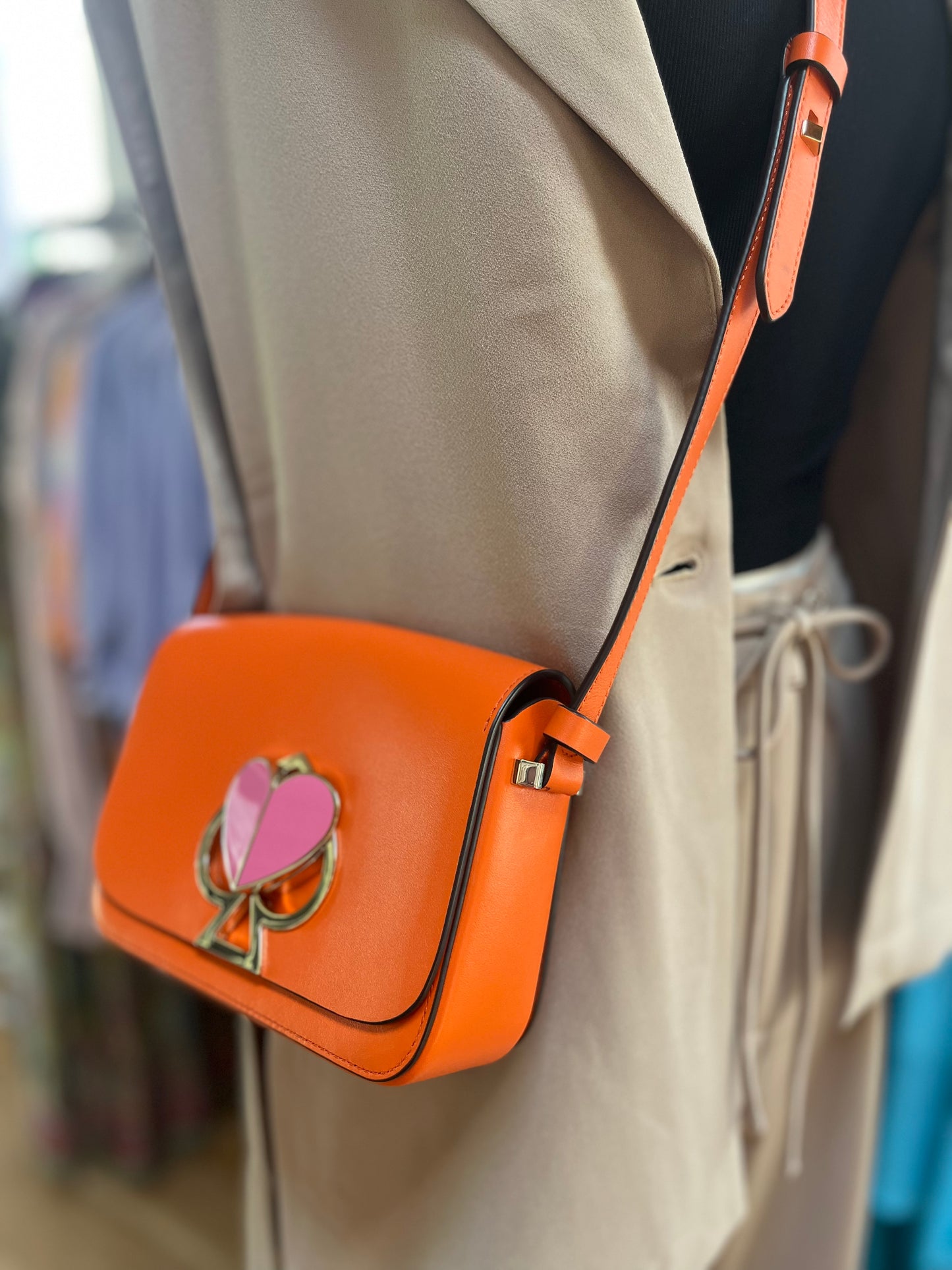 Kate Spade ♠️ Nicola Twist Lock Crossbody, Orange