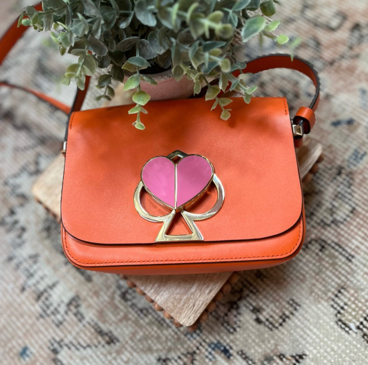 Kate Spade ♠️ Nicola Twist Lock Crossbody, Orange