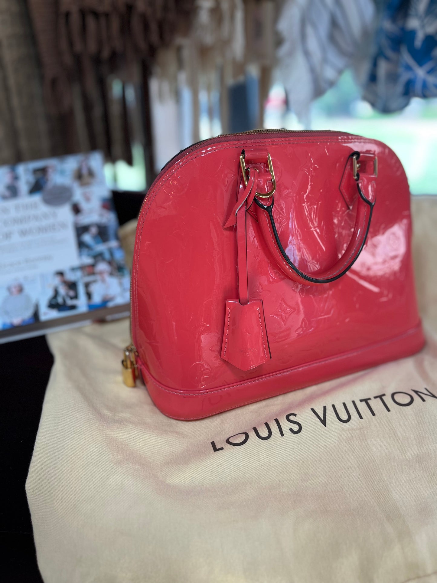 Louis Vuitton ✨Alma Coral Patent Monogram Handbag