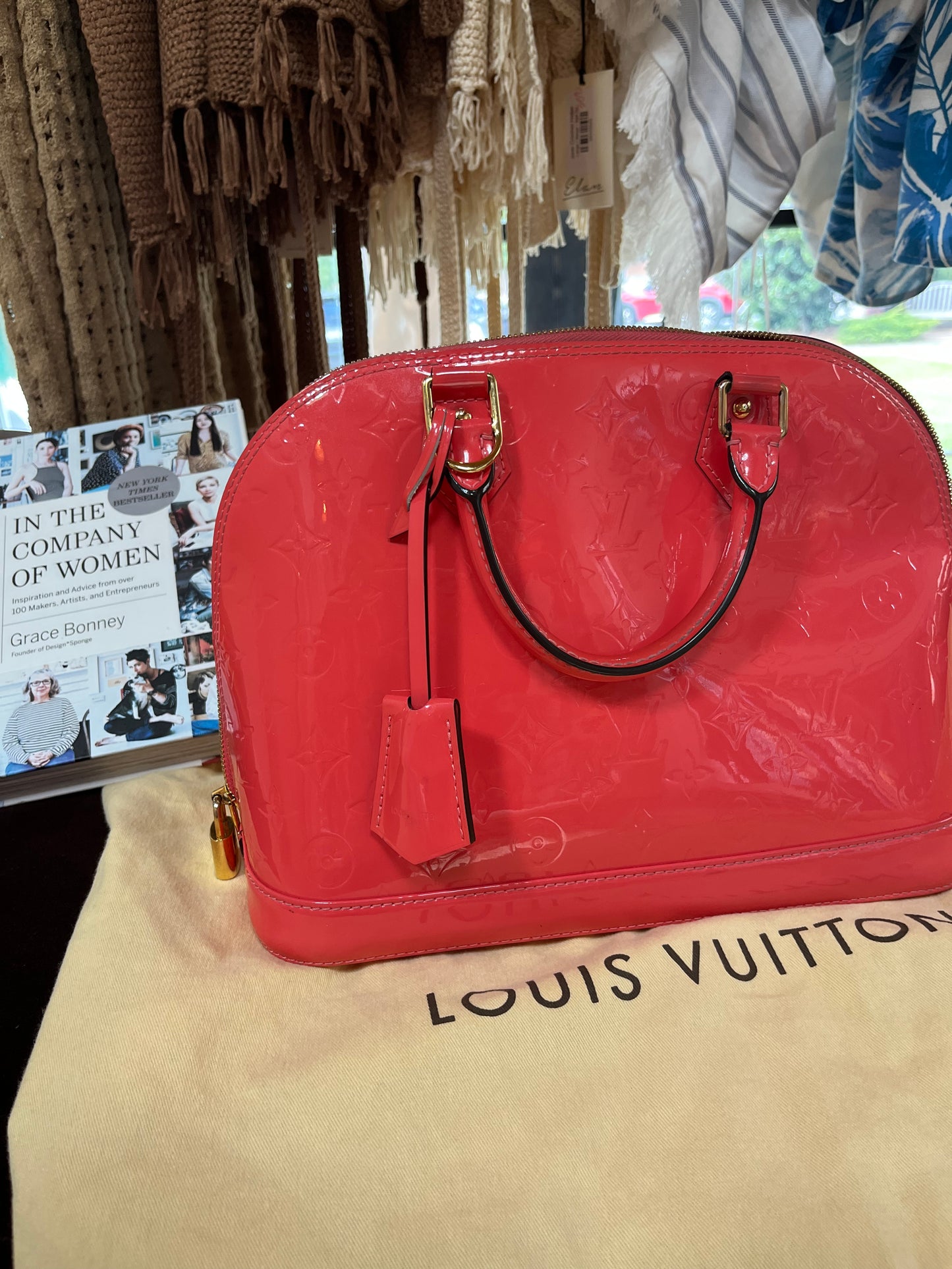 Louis Vuitton ✨Alma Coral Patent Monogram Handbag