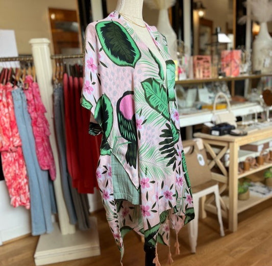 Do Everything in Love Tropical Kimono